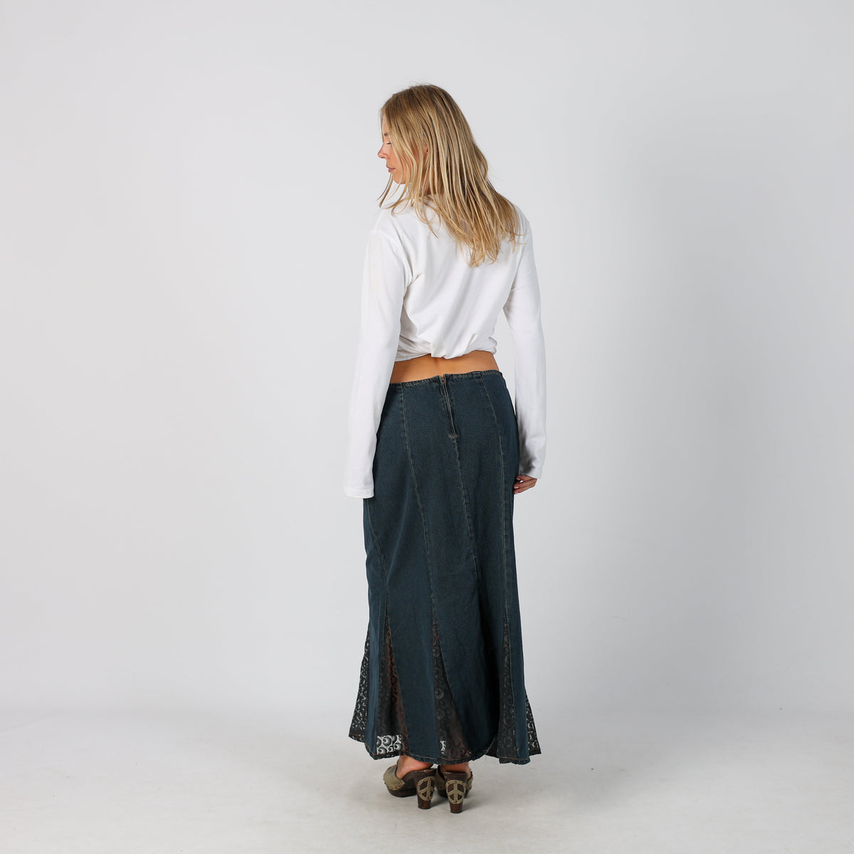 Blue Y2K Jean Paul Denim Maxi Skirt (S)