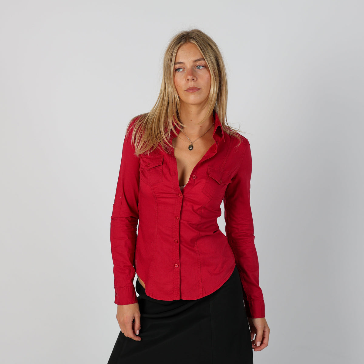 Burgundy Red Y2K Terranova Shirt (XS)