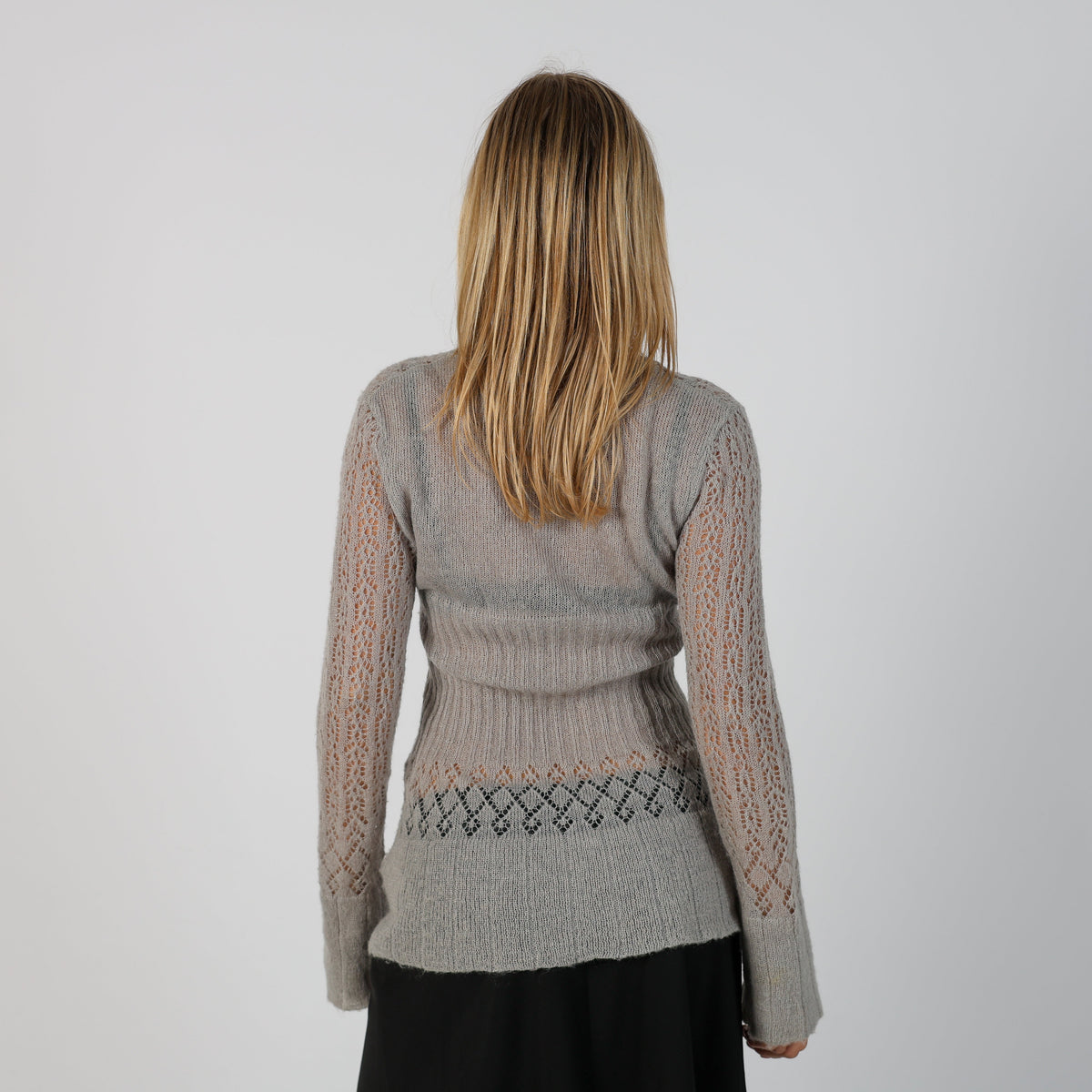 Grey Y2K Oltre Knitted Top (S)