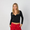 Black Y2K Long Sleeve Top (S)