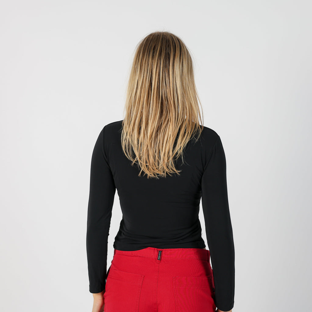 Black Y2K Long Sleeve Top (S)