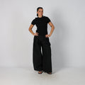 Black Y2K Woven Trousers (XS)