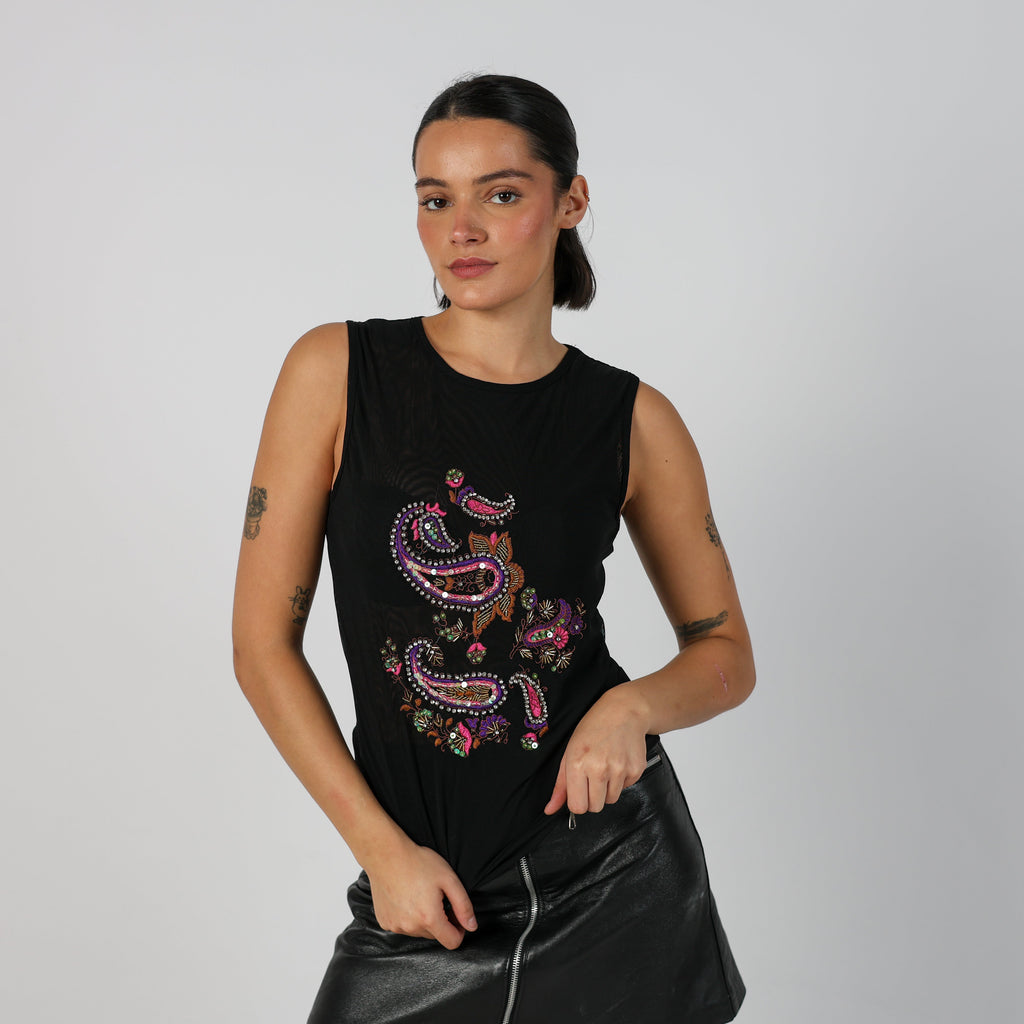Black Y2K Mesh Top (S)