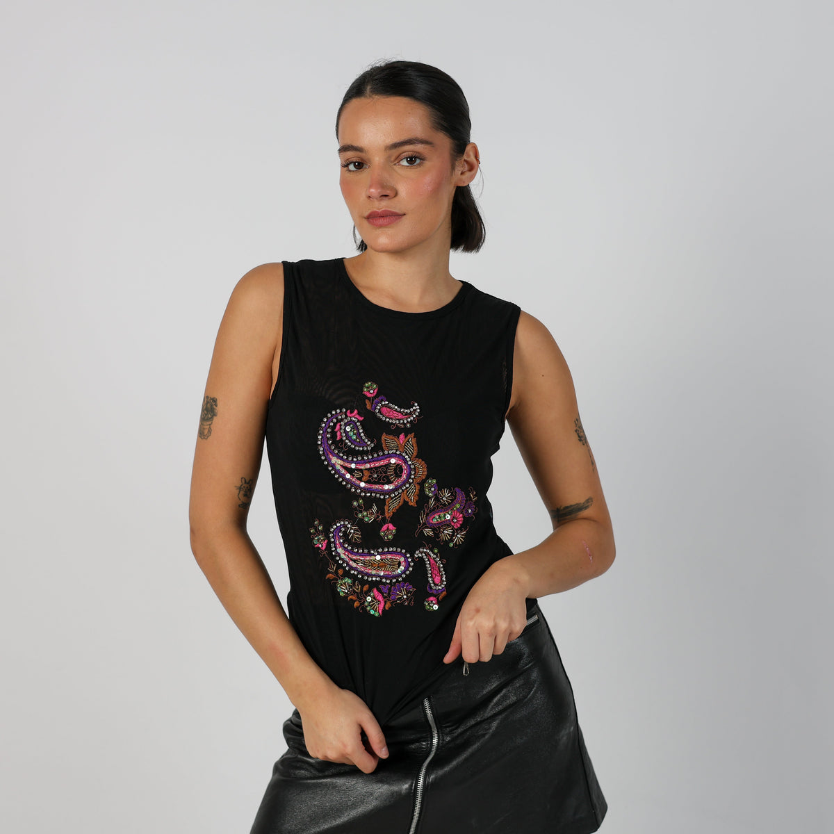 Black Y2K Mesh Top (S)