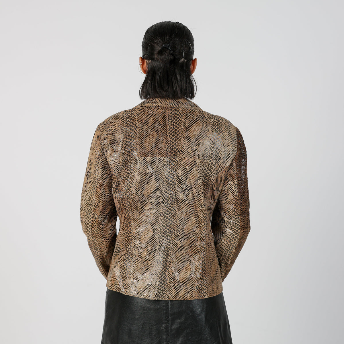 Brown Y2K Gigli Light jacket Snakeprint (M)