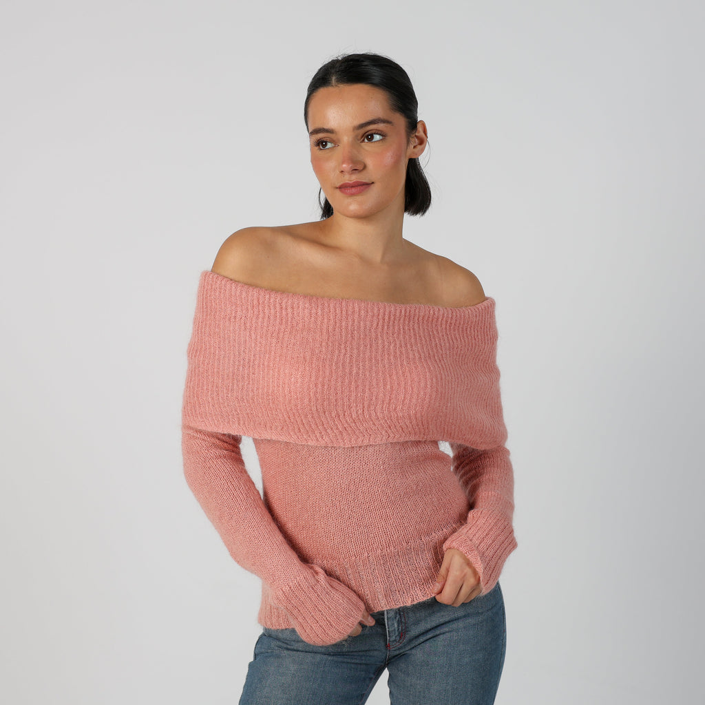 Baby Pink Y2K Knitted Jumper Mohair Blend (6)