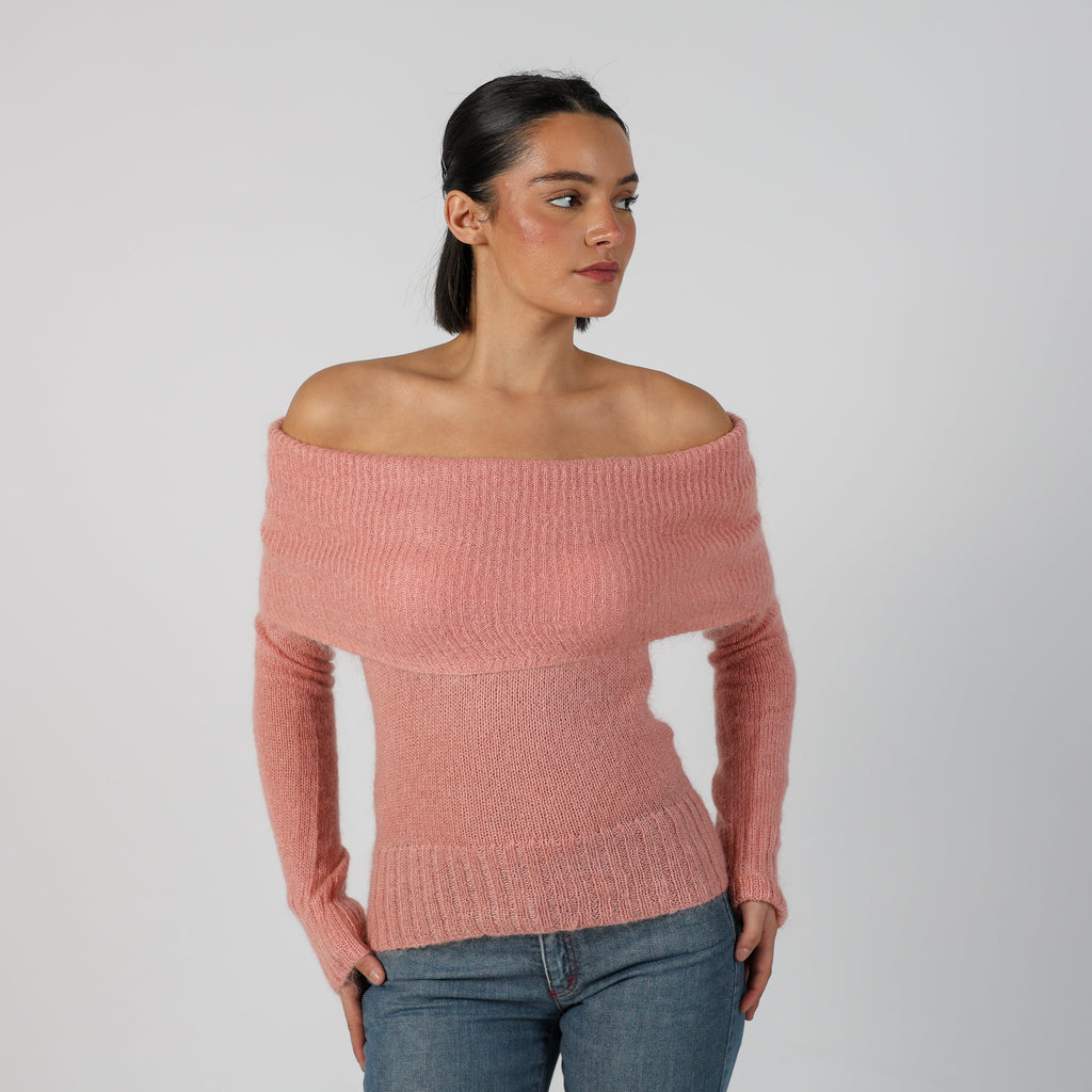 Baby Pink Y2K Knitted Jumper Mohair Blend (6)