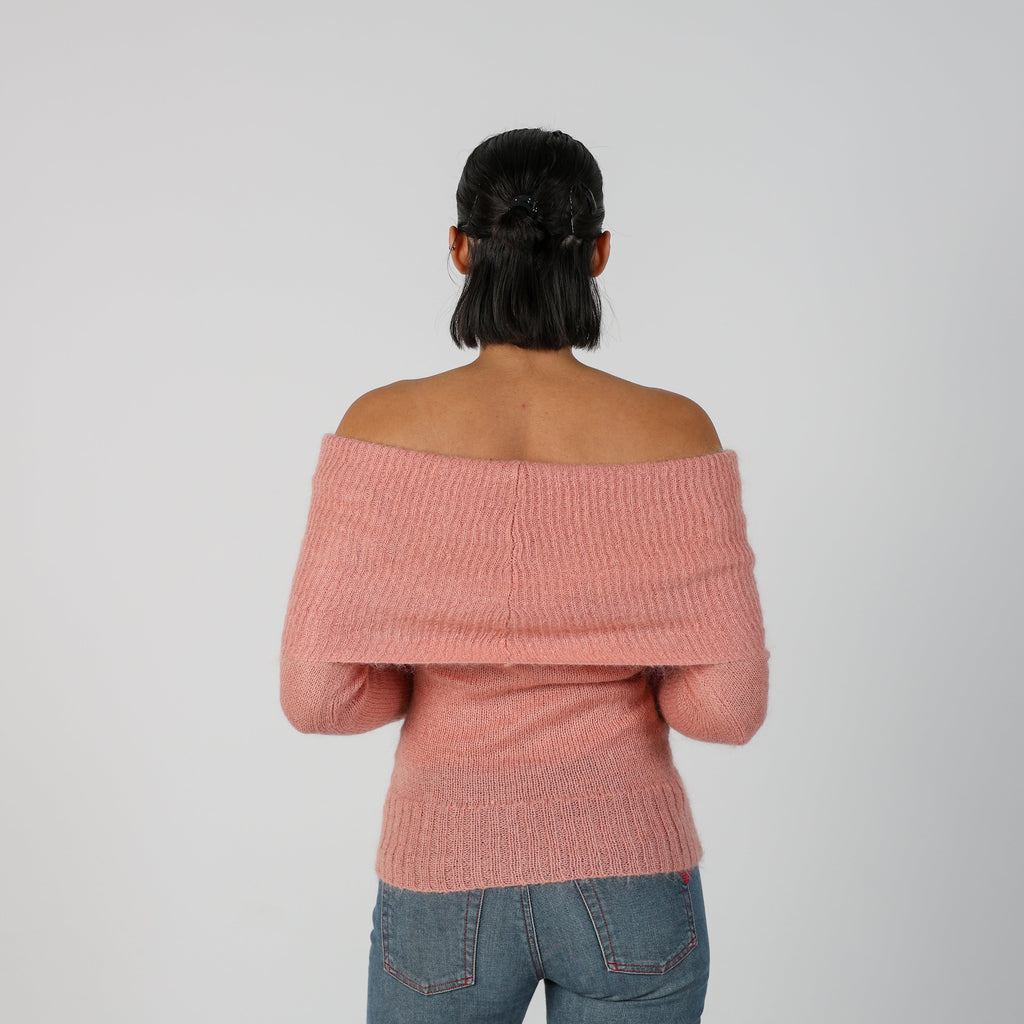 Baby Pink Y2K Knitted Jumper Mohair Blend (6)