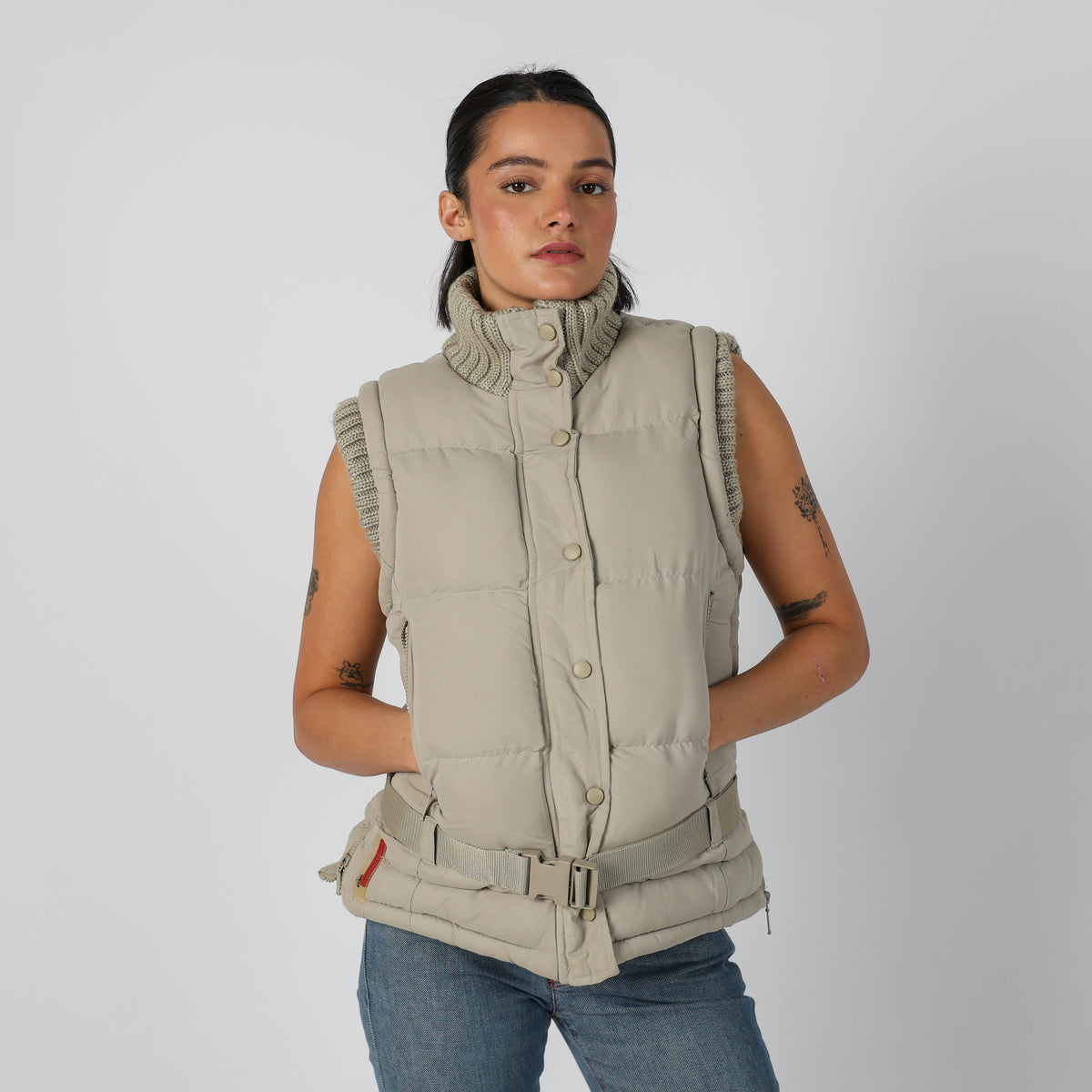 Beige Y2K Gilet (M)