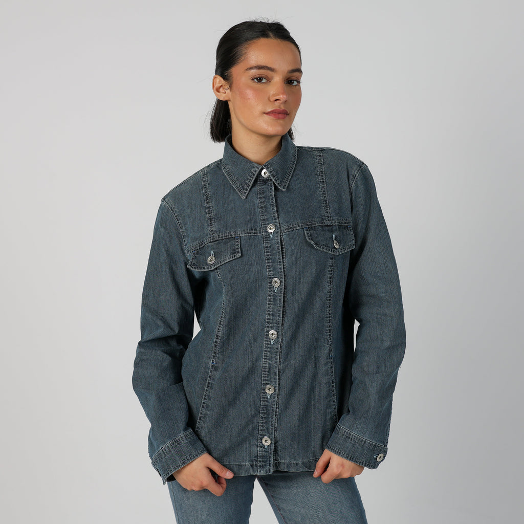 Blue Y2K Krizia Jeans Shirt (M)