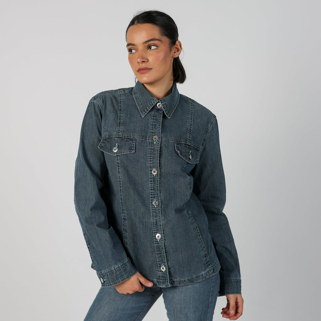 Blue Y2K Krizia Jeans Shirt (M)