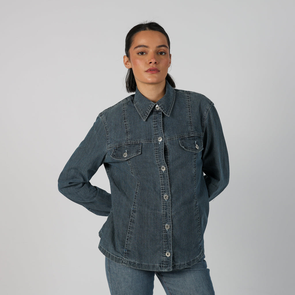 Blue Y2K Krizia Jeans Shirt (M)