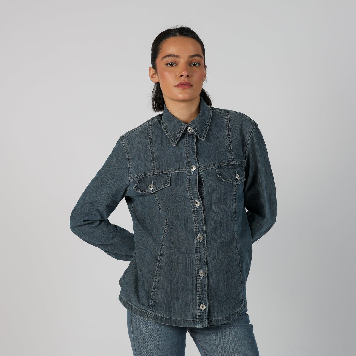 Blue Y2K Krizia Jeans Shirt (M)