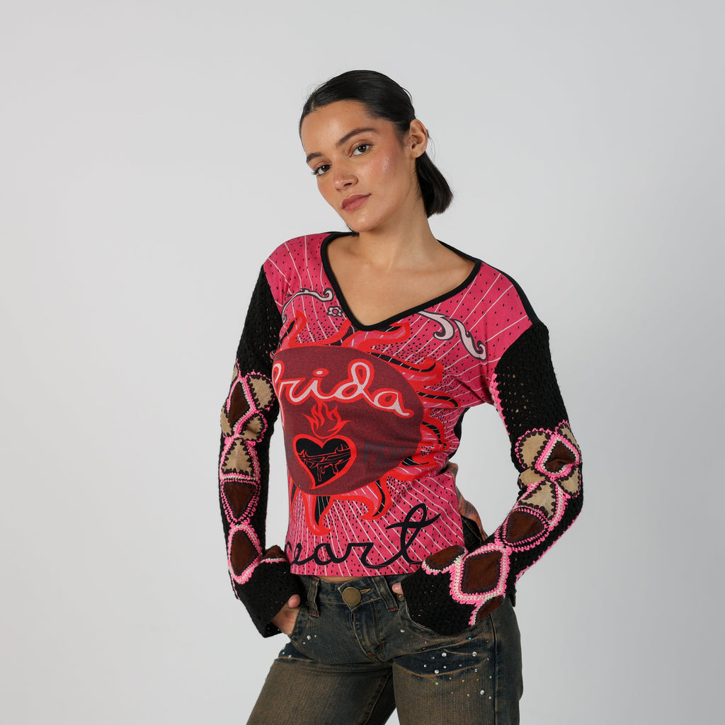 Black Y2K Custo Barcelona Long Sleeve Top (S)