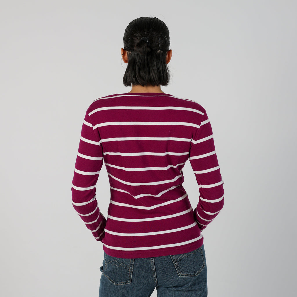 Purple Y2K Tommy Hilfiger Long Sleeve Top (S)