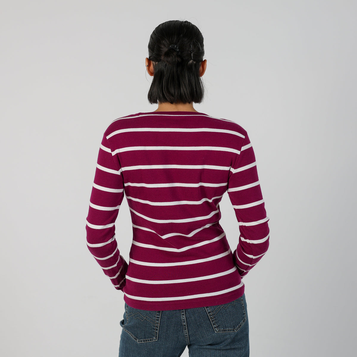 Purple Y2K Tommy Hilfiger Long Sleeve Top (S)