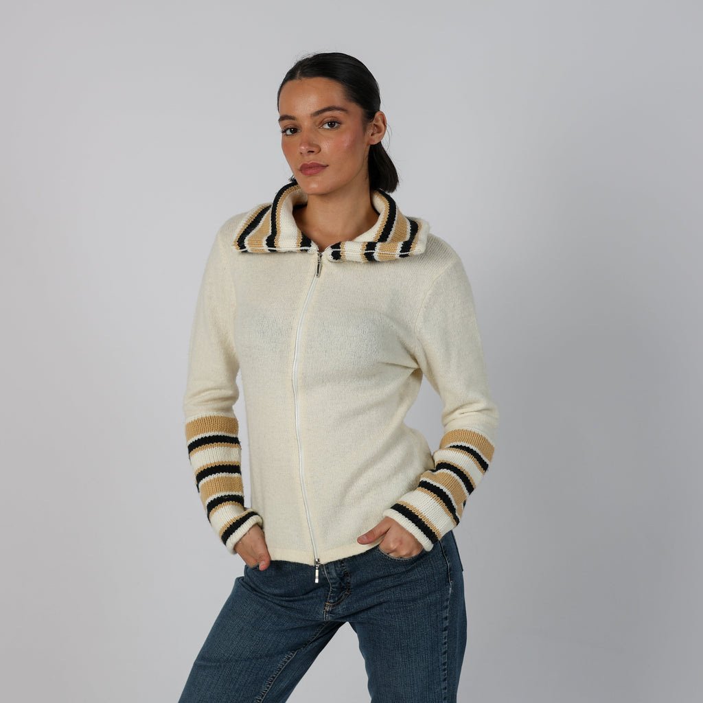Cream Y2K Knitted Jumper Wool blend (S)