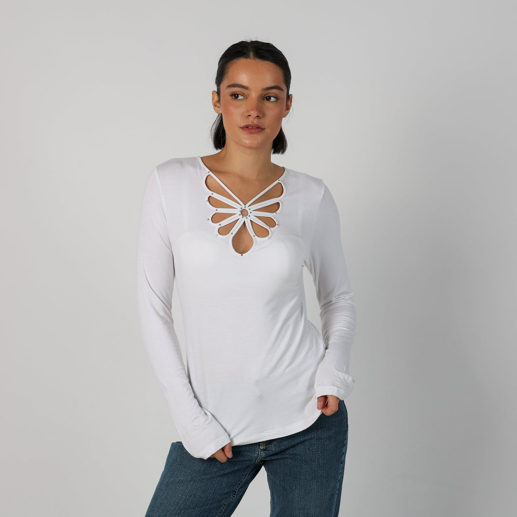 Ivory Y2K Long Sleeve Top (L)