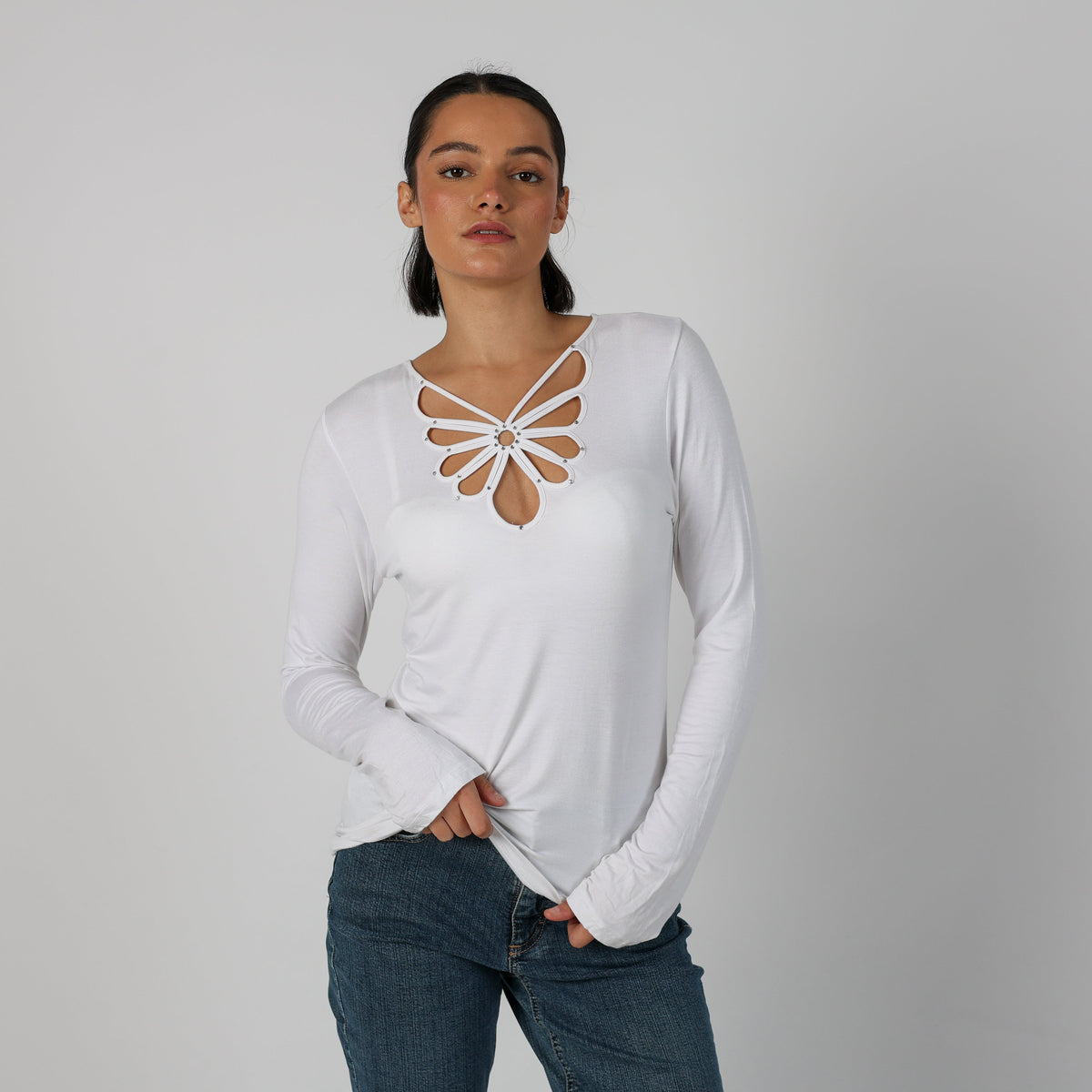Ivory Y2K Long Sleeve Top (L)