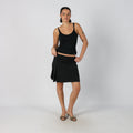 Black Y2K Denny Rose Woven Mini Skirt (S)