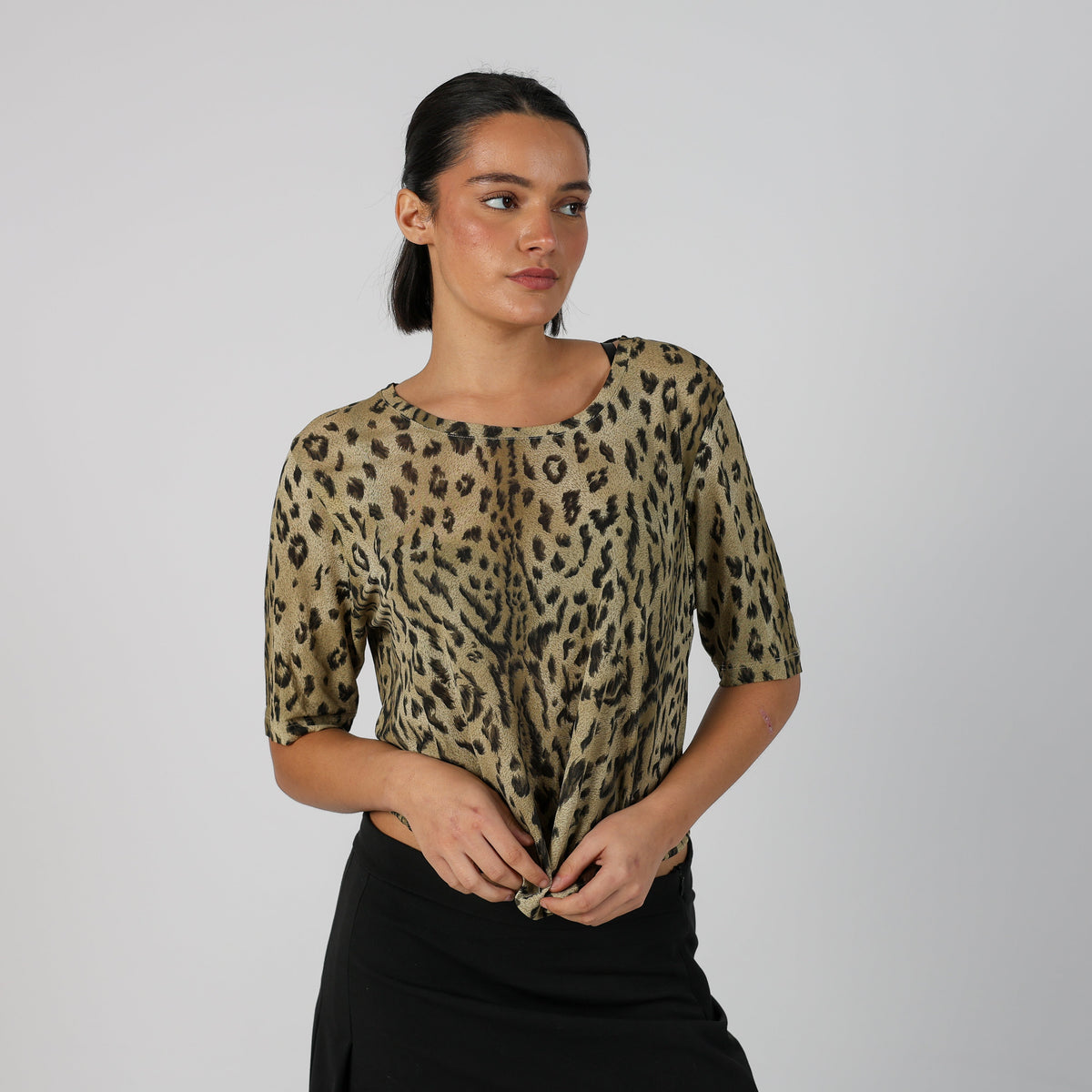 Tan Y2K Long Sleeve Top (M)