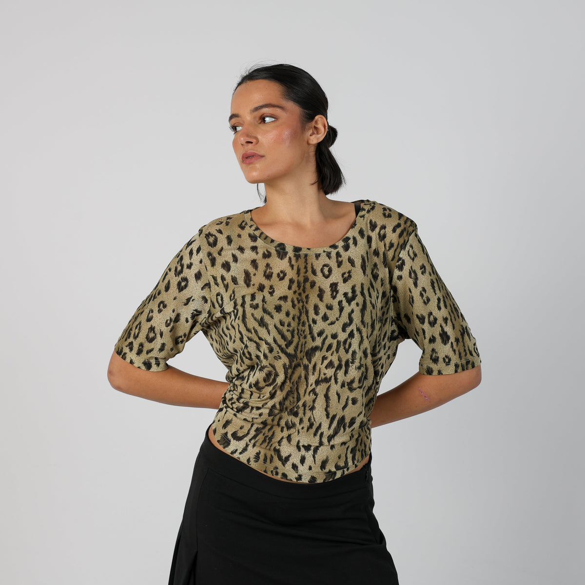 Tan Y2K Long Sleeve Top (M)