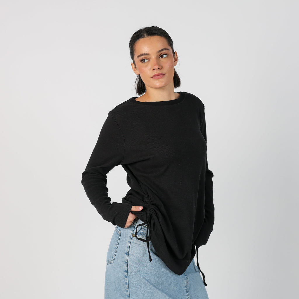 Black Y2K Long Sleeve Top (M)