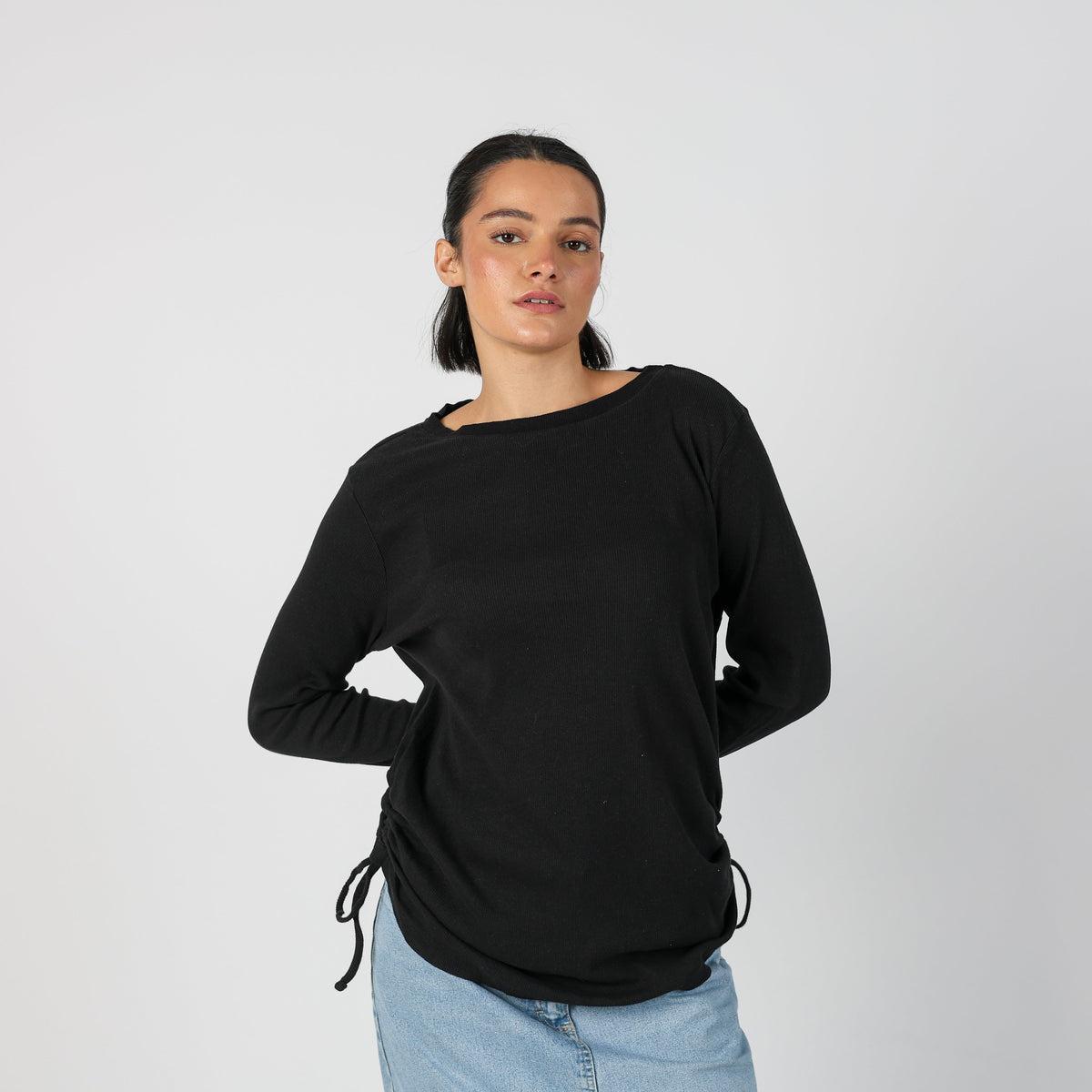 Black Y2K Long Sleeve Top (M)