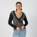 Black Y2K Long Sleeve Top (S)