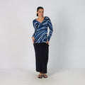 Navy Blue Y2K Made in Italy Knitted Maxi Dress (XXS)