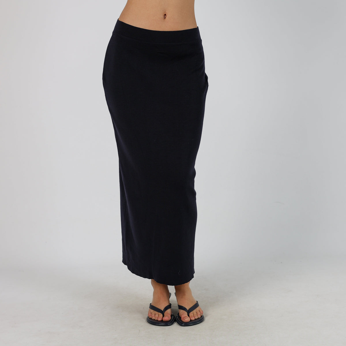 Navy Blue Y2K Made in Italy Knitted Maxi Dress (XXS)