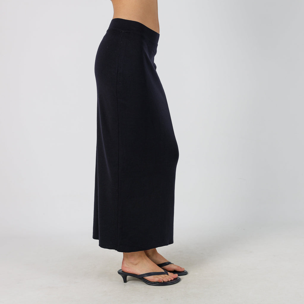 Navy Blue Y2K Made in Italy Knitted Maxi Dress (XXS)