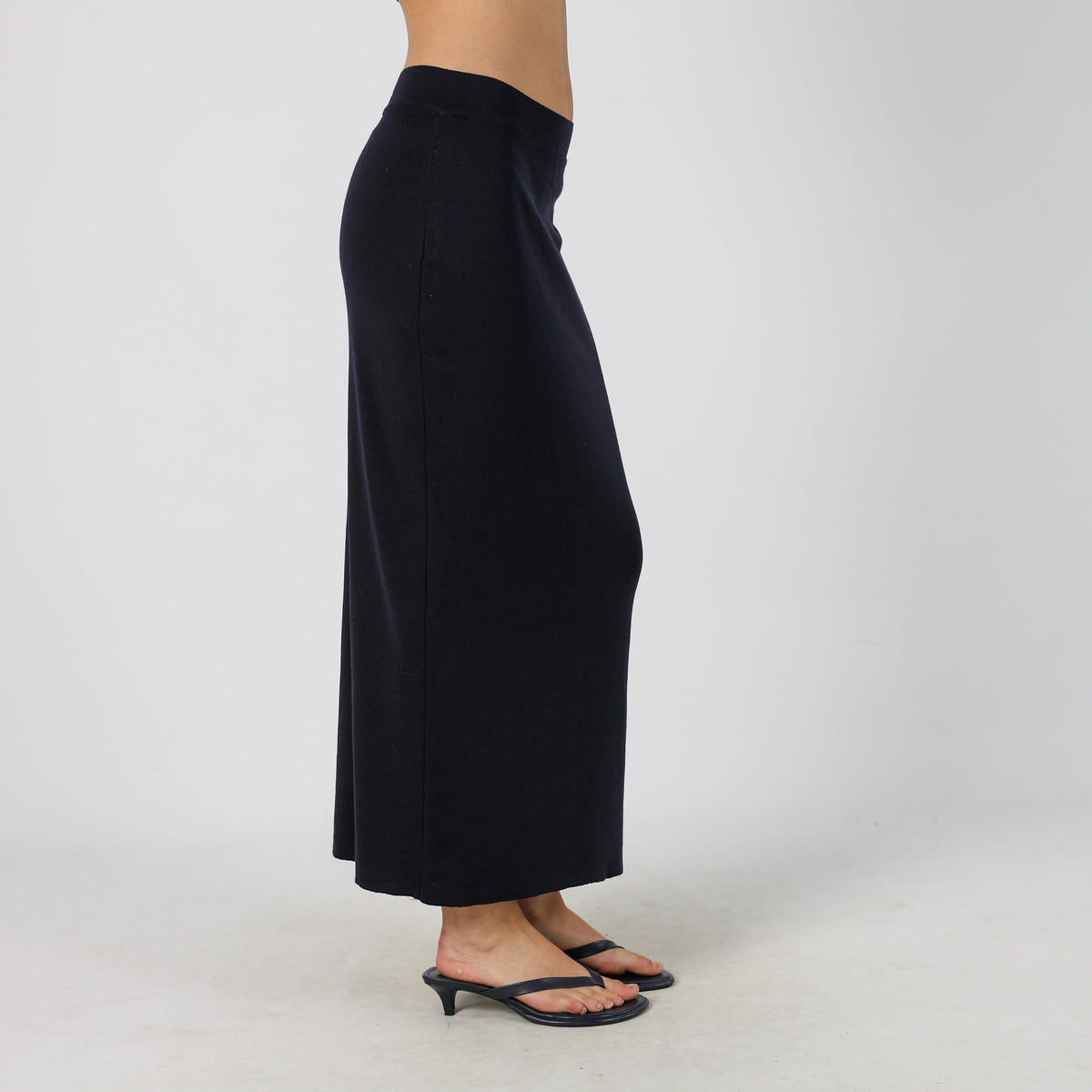 Navy Blue Y2K Made in Italy Knitted Maxi Dress (XXS)