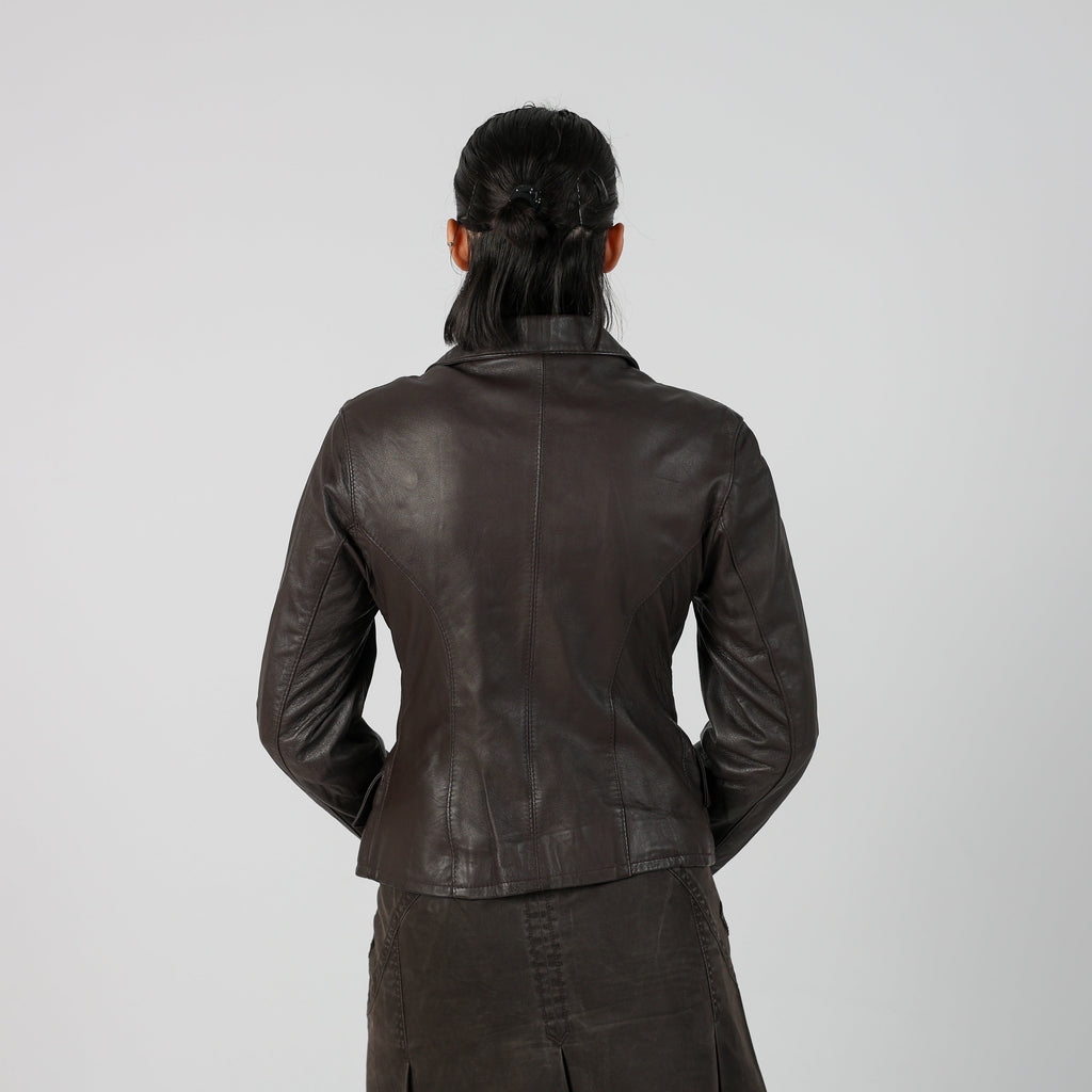 Brown 90s Leather Jacket (S)