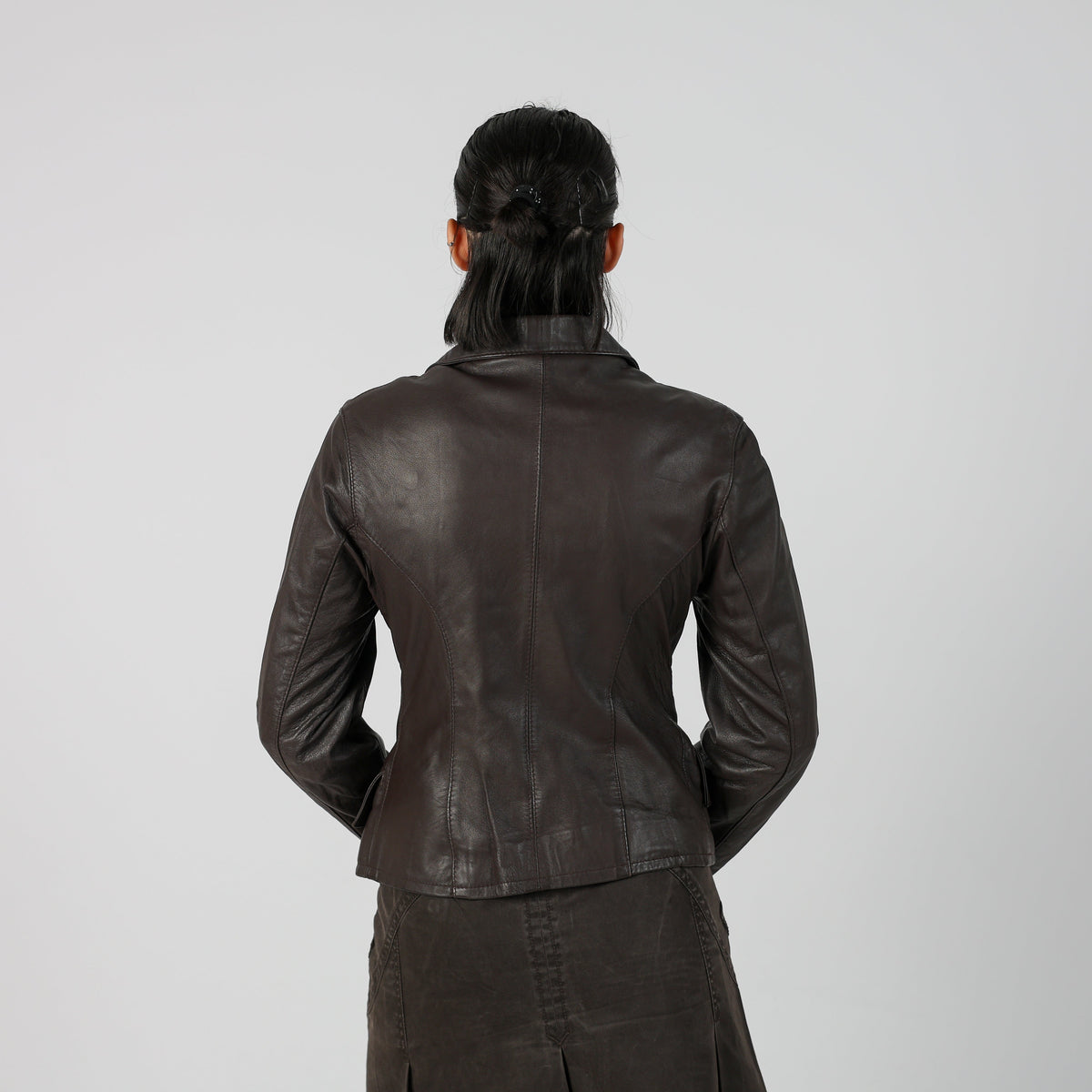 Brown 90s Leather Jacket (S)