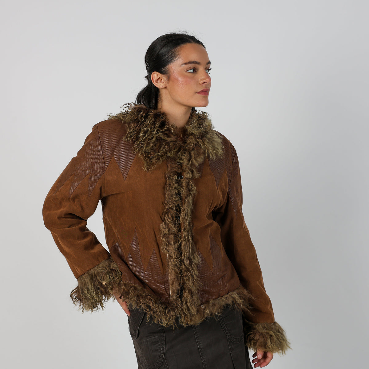 Brown Y2K Afghan Coat (L)