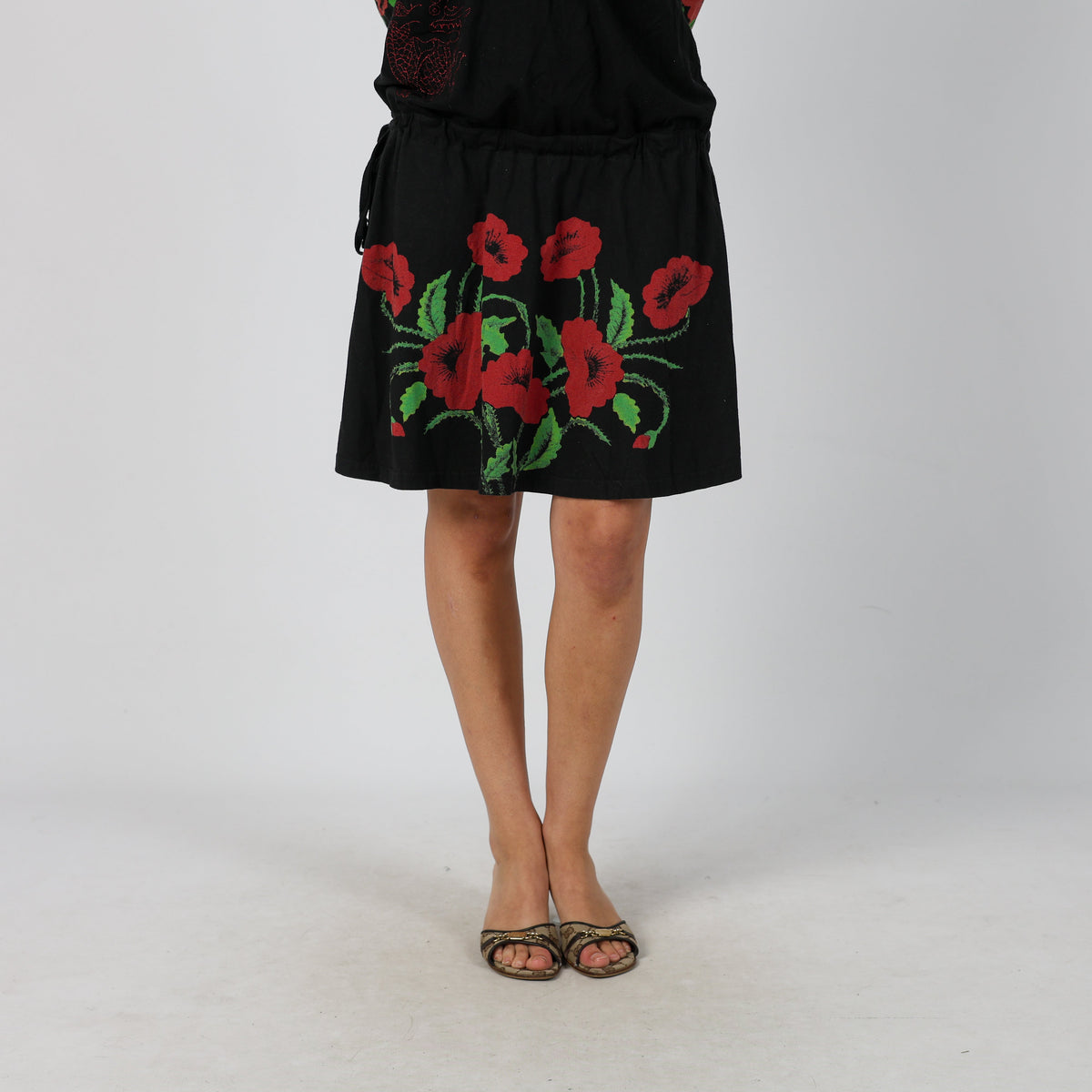Black Y2K Desigual Woven Midi Dress (M)