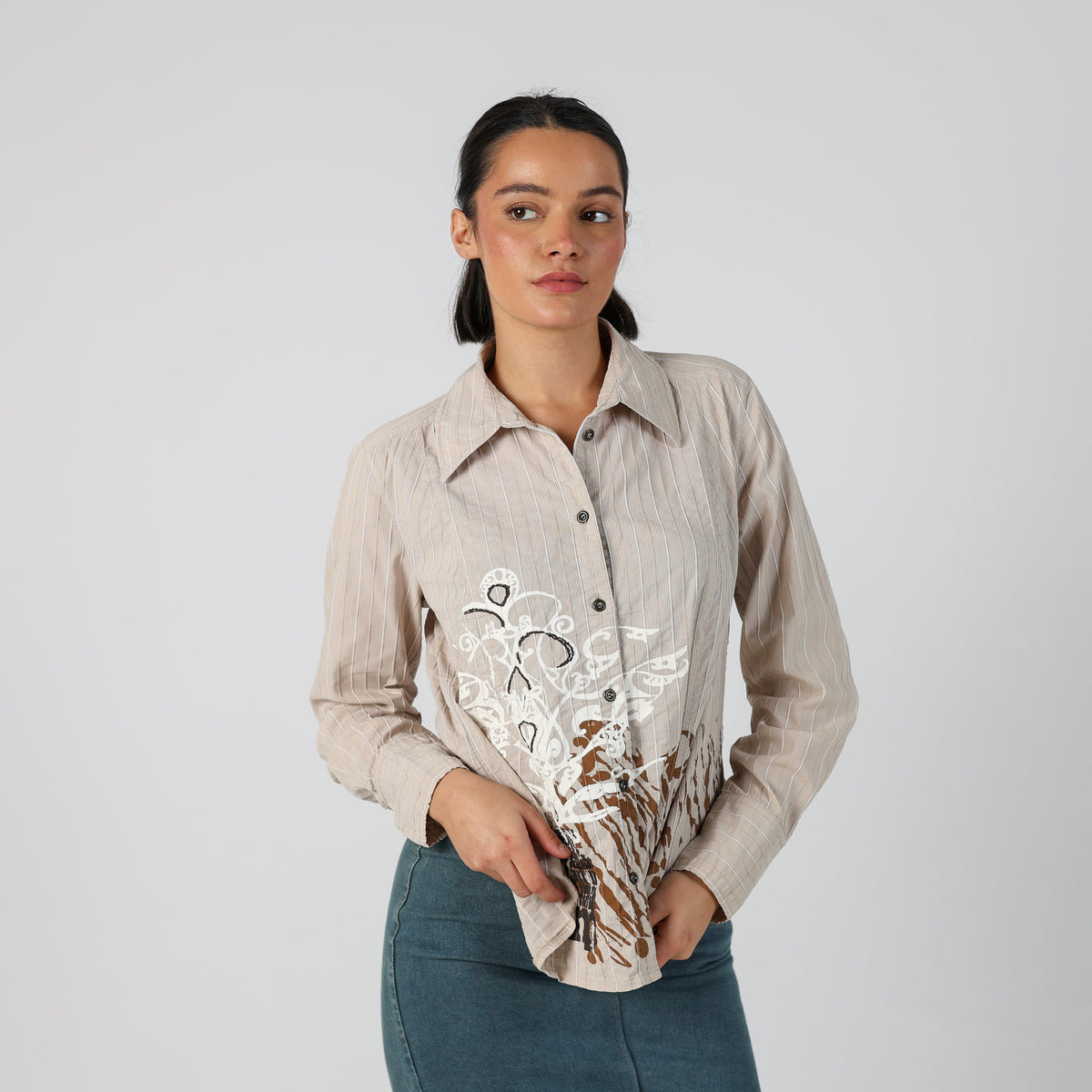 Beige Y2K Bonita Shirt (L)