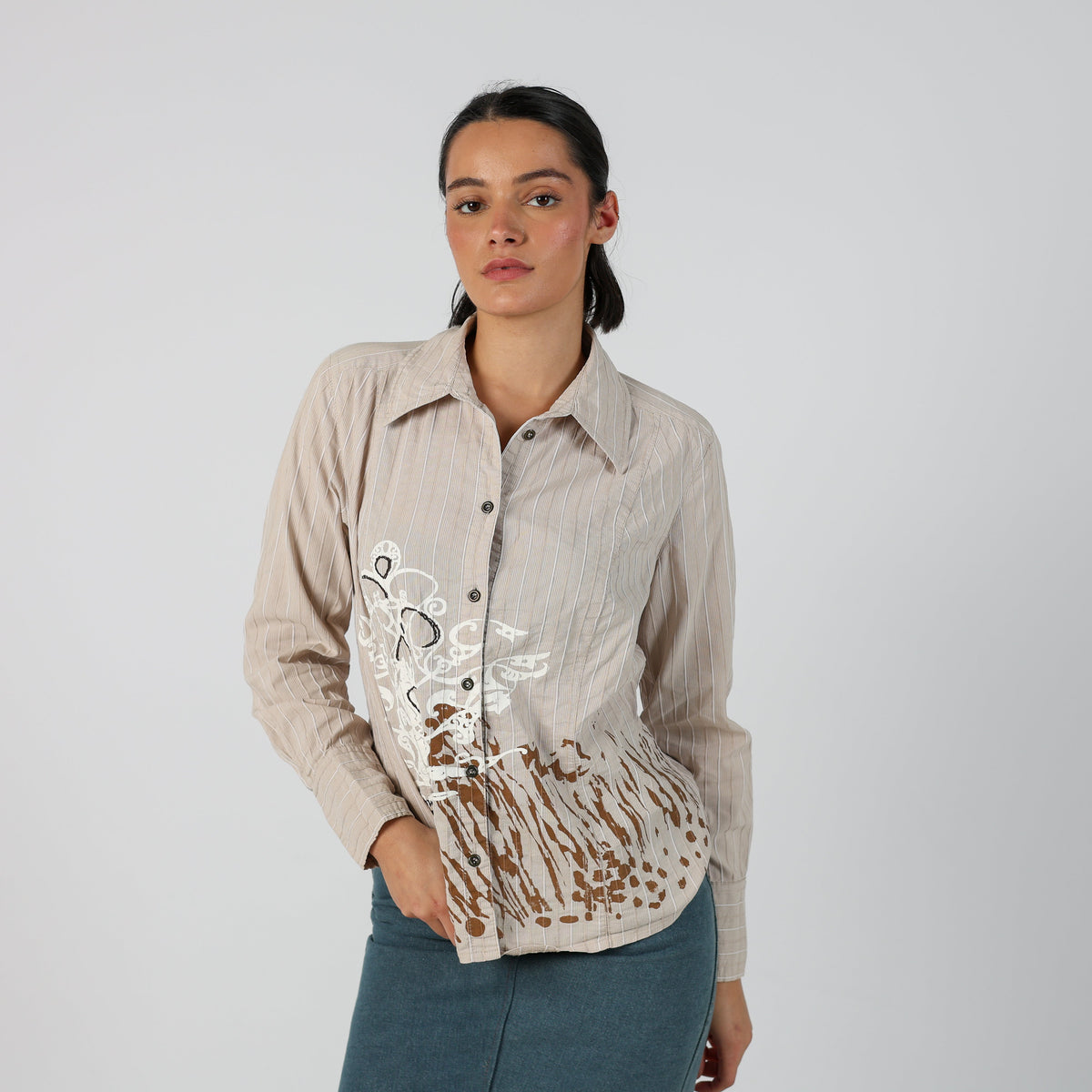Beige Y2K Bonita Shirt (L)