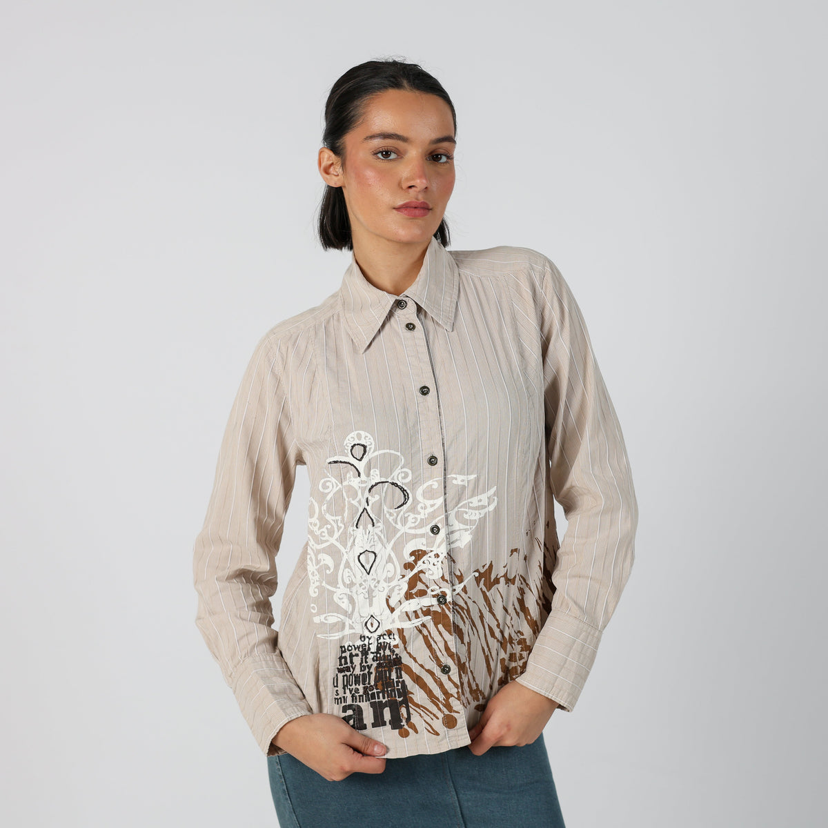 Beige Y2K Bonita Shirt (L)