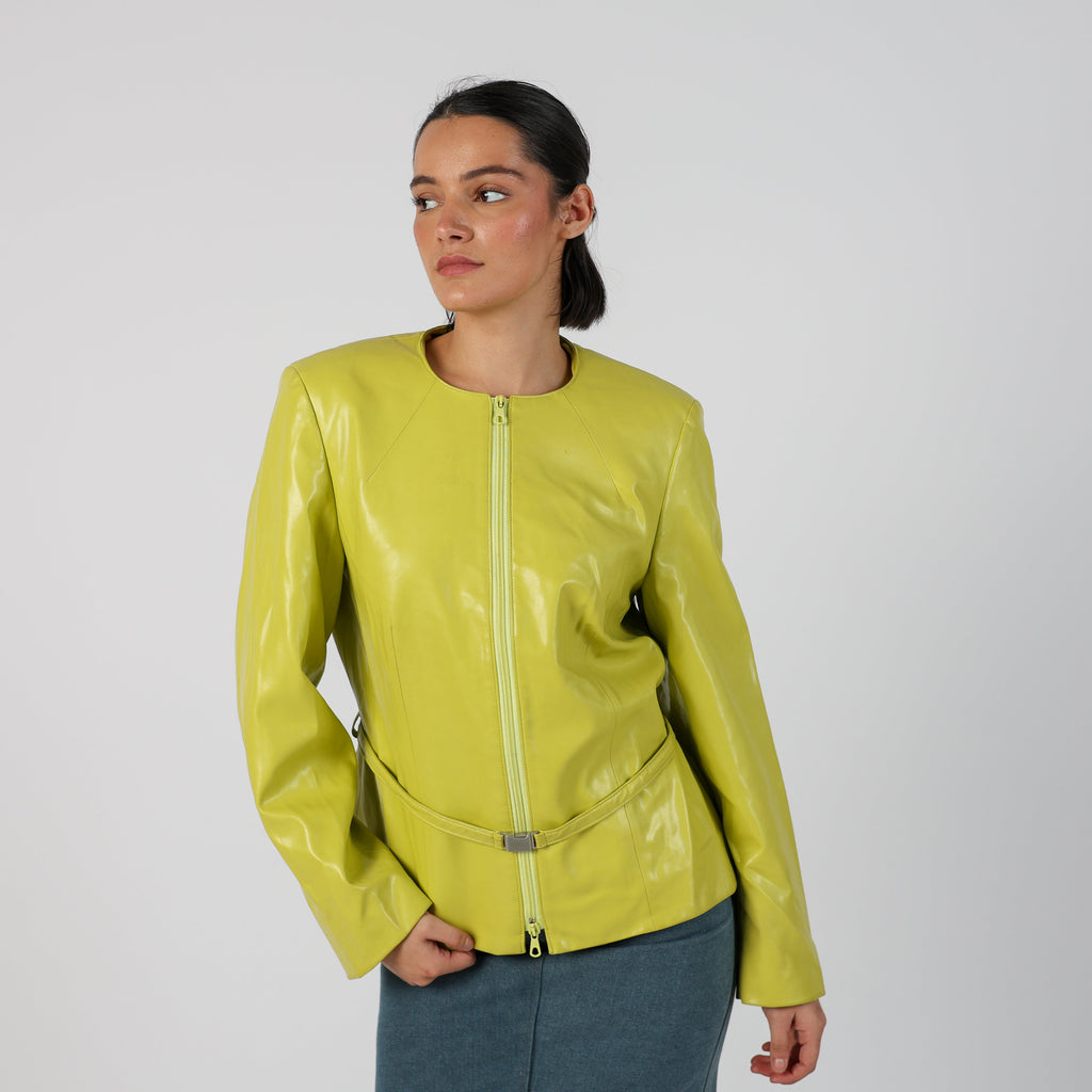 Light Green Y2K Leather Jacket Faux (10)