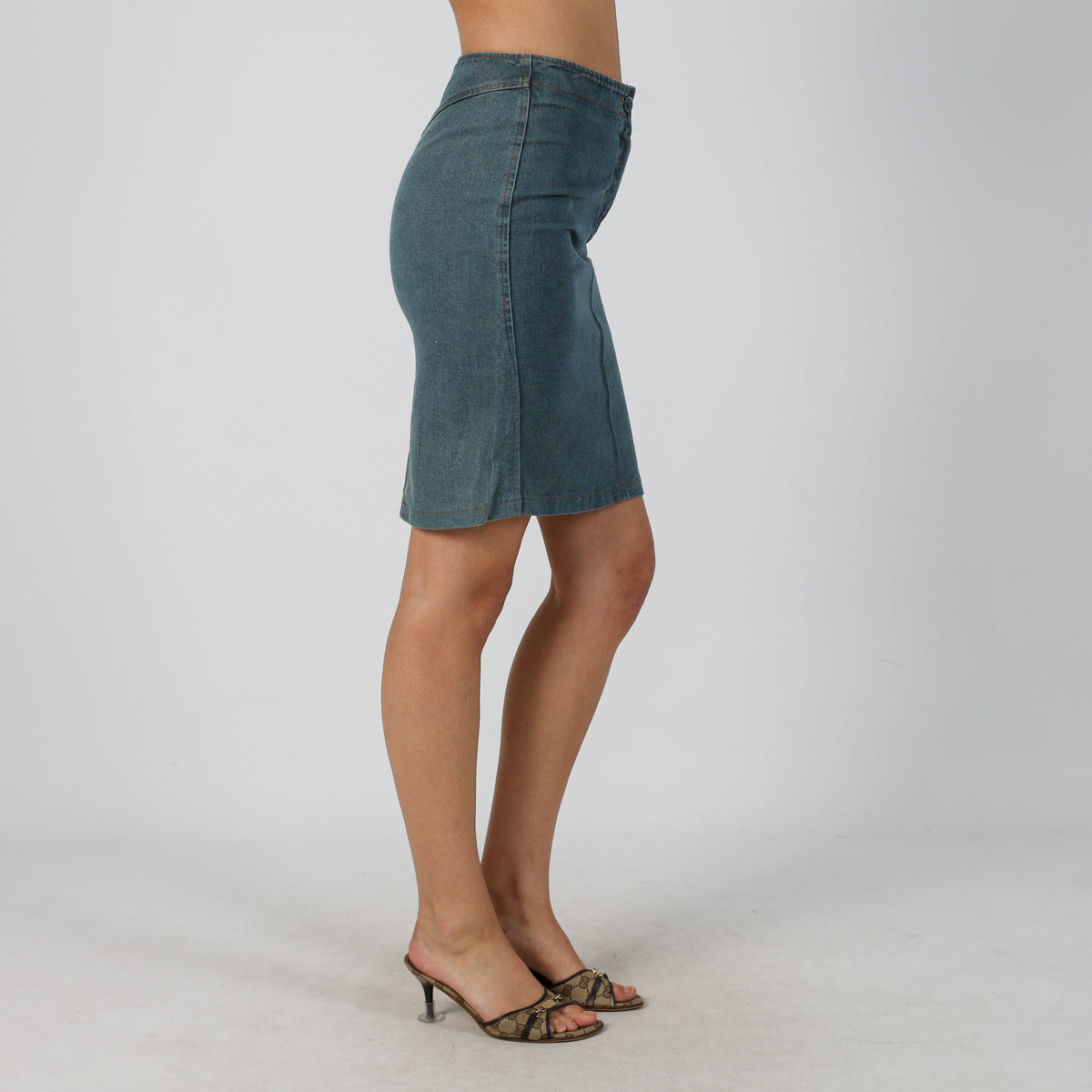 Blue Y2K Max&Co. Denim Mini Skirt (6)