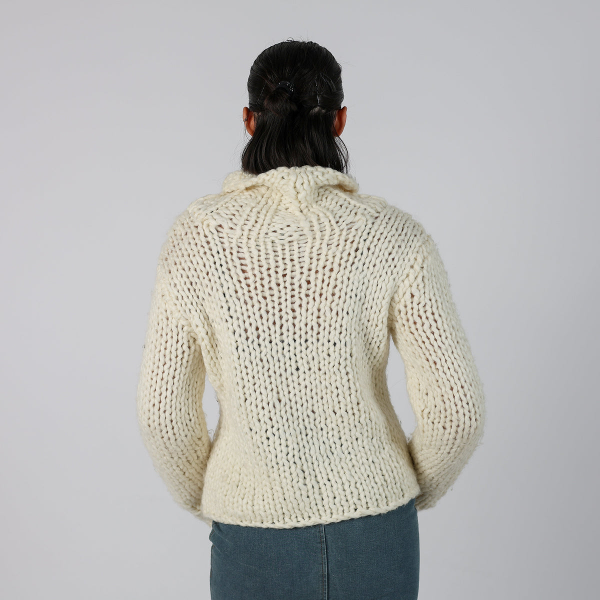 Cream Y2K Made in Italy Knitted Jumper Wool blend (M)