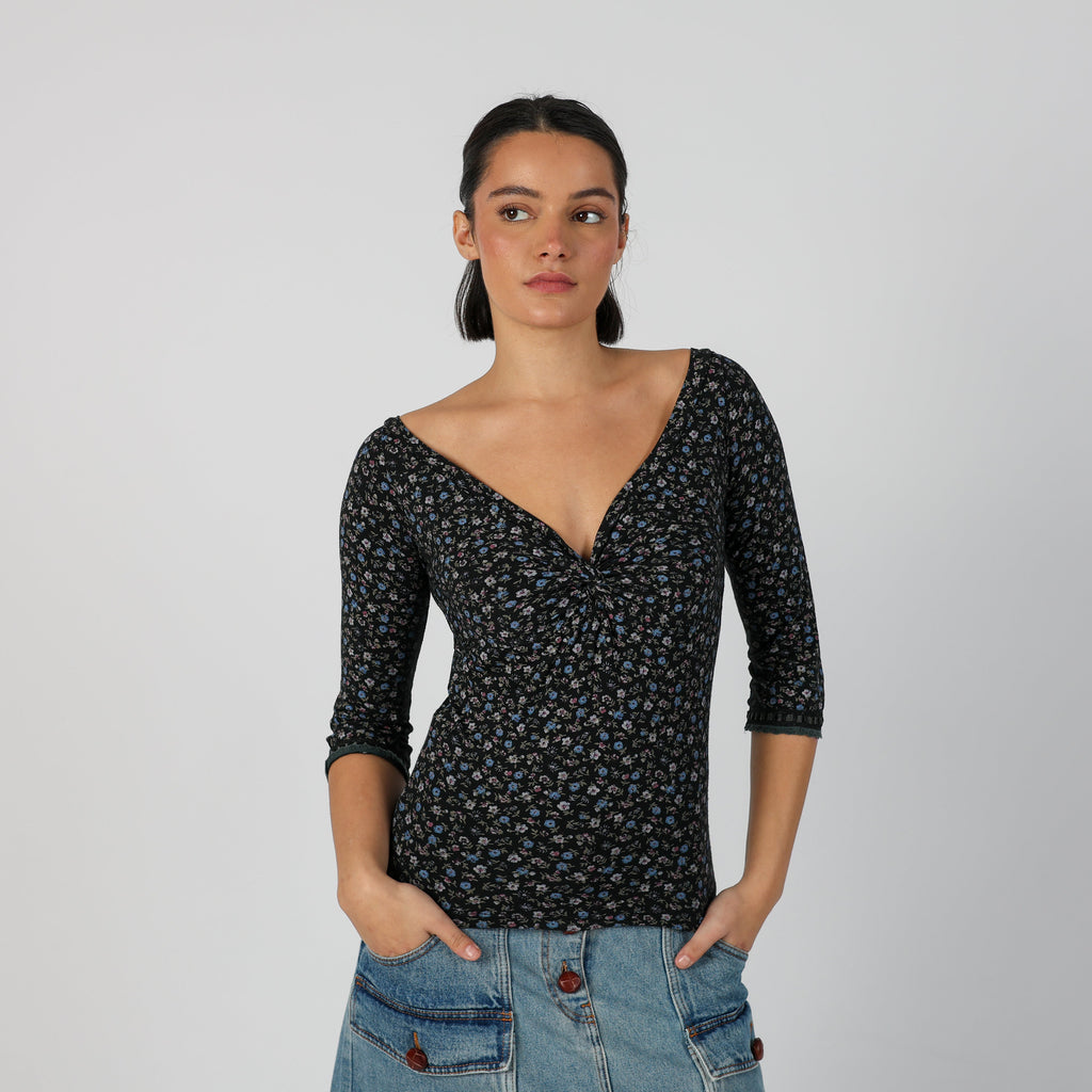 Black Y2K Long Sleeve Top (XS)