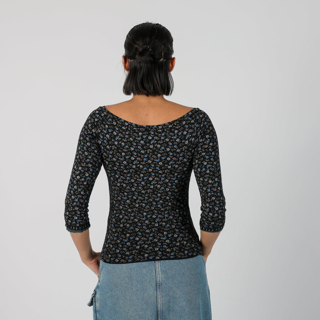 Black Y2K Long Sleeve Top (XS)