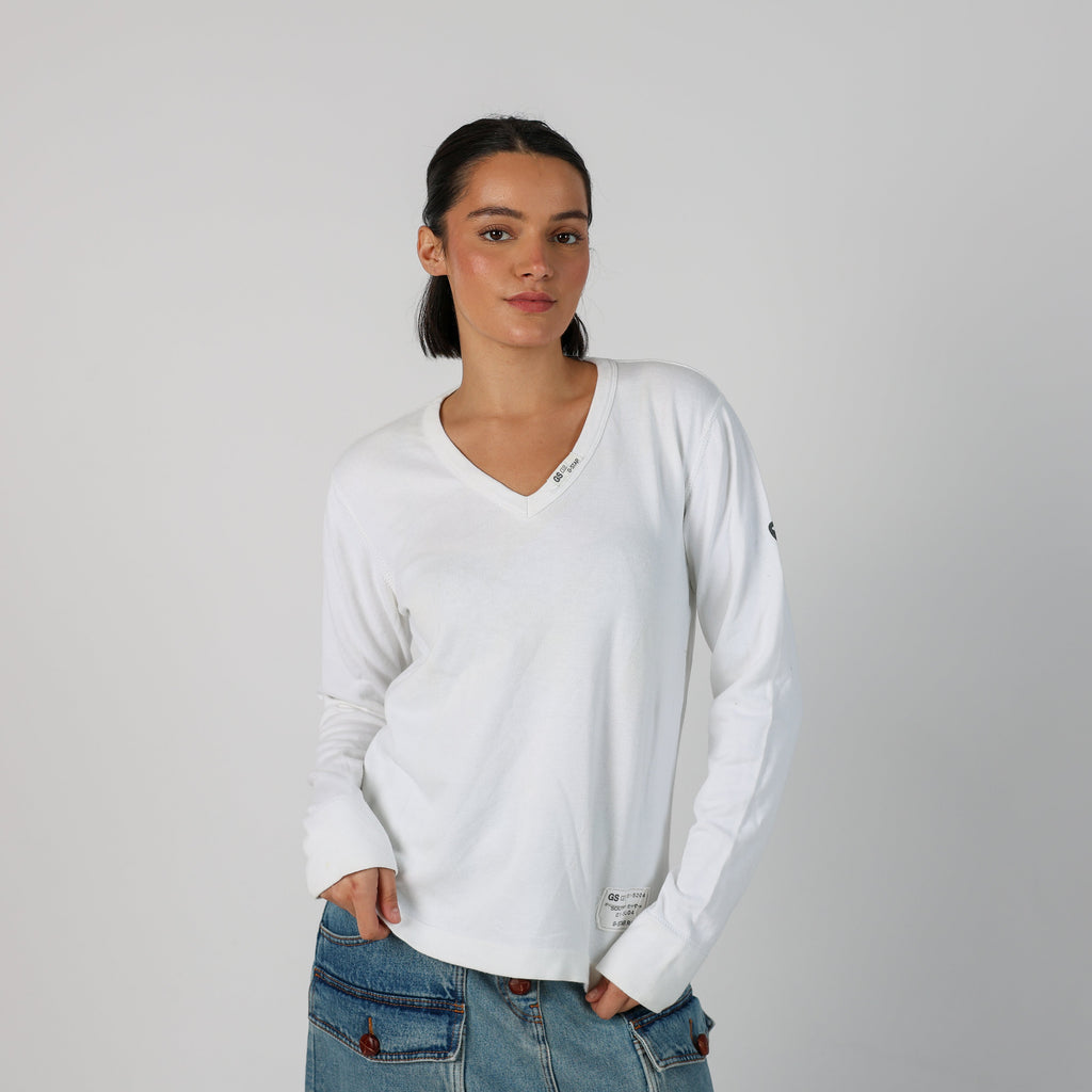 Ivory Y2K G-Star Long Sleeve Top (M)