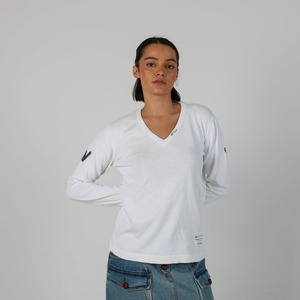 Ivory Y2K G-Star Long Sleeve Top (M)