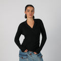 Black Y2K Long Sleeve Top (S)