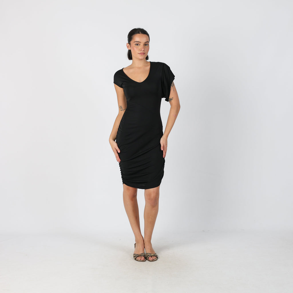 Black Y2K Guess Woven Midi Dress (S)