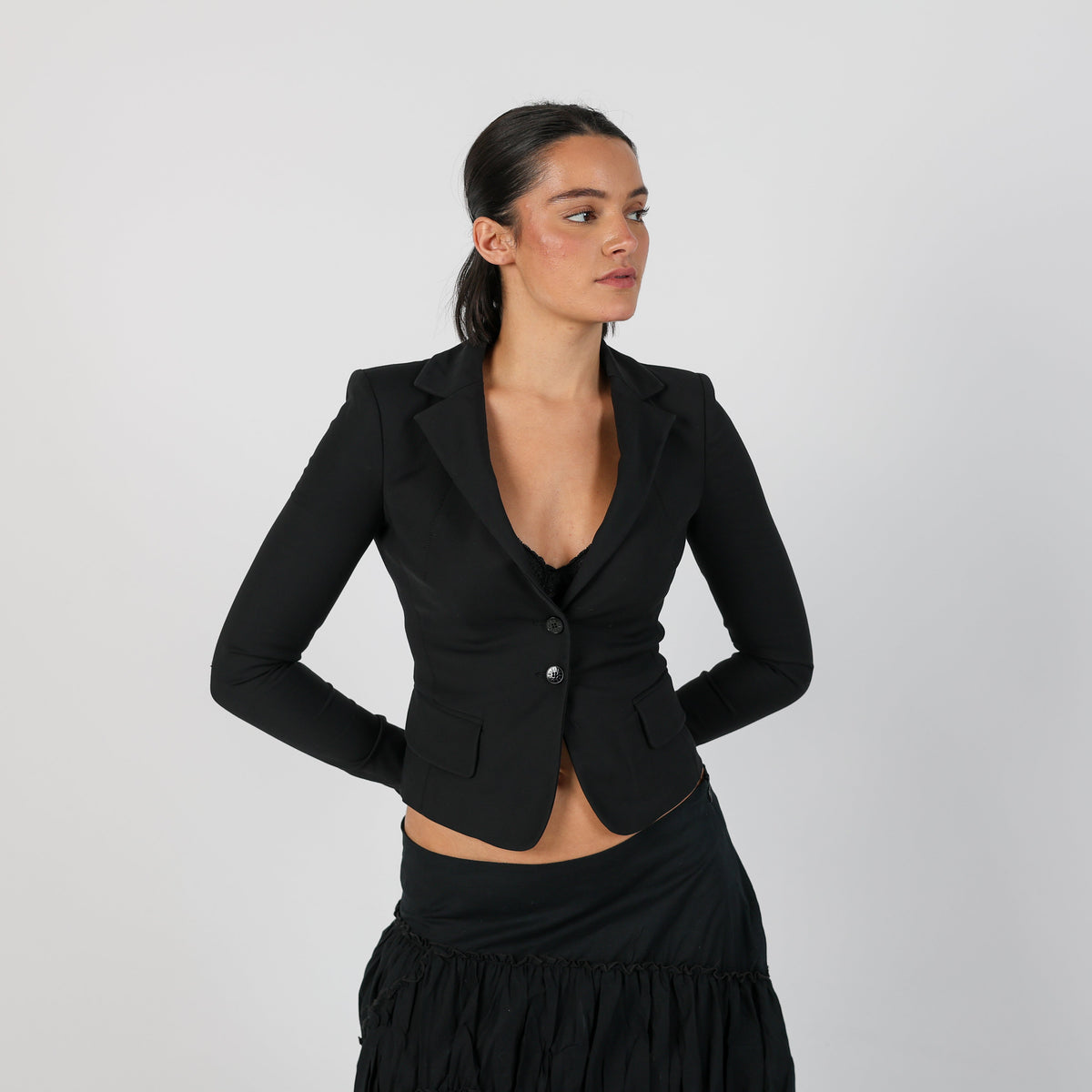 Black Y2K Patrizia Pepe Blazer (XS)